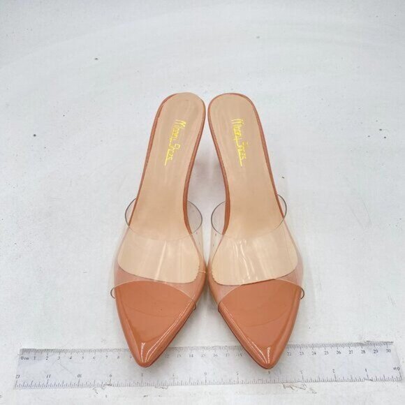 Milooey Women's Comfy Kitten Heel Mules Open Pointed Toe Slide Sandals Cute - Picture 3 of 7